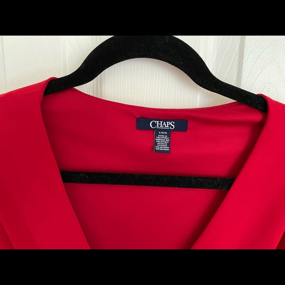 Red Chaps dress sz large long sleeves - Picture 2 of 2